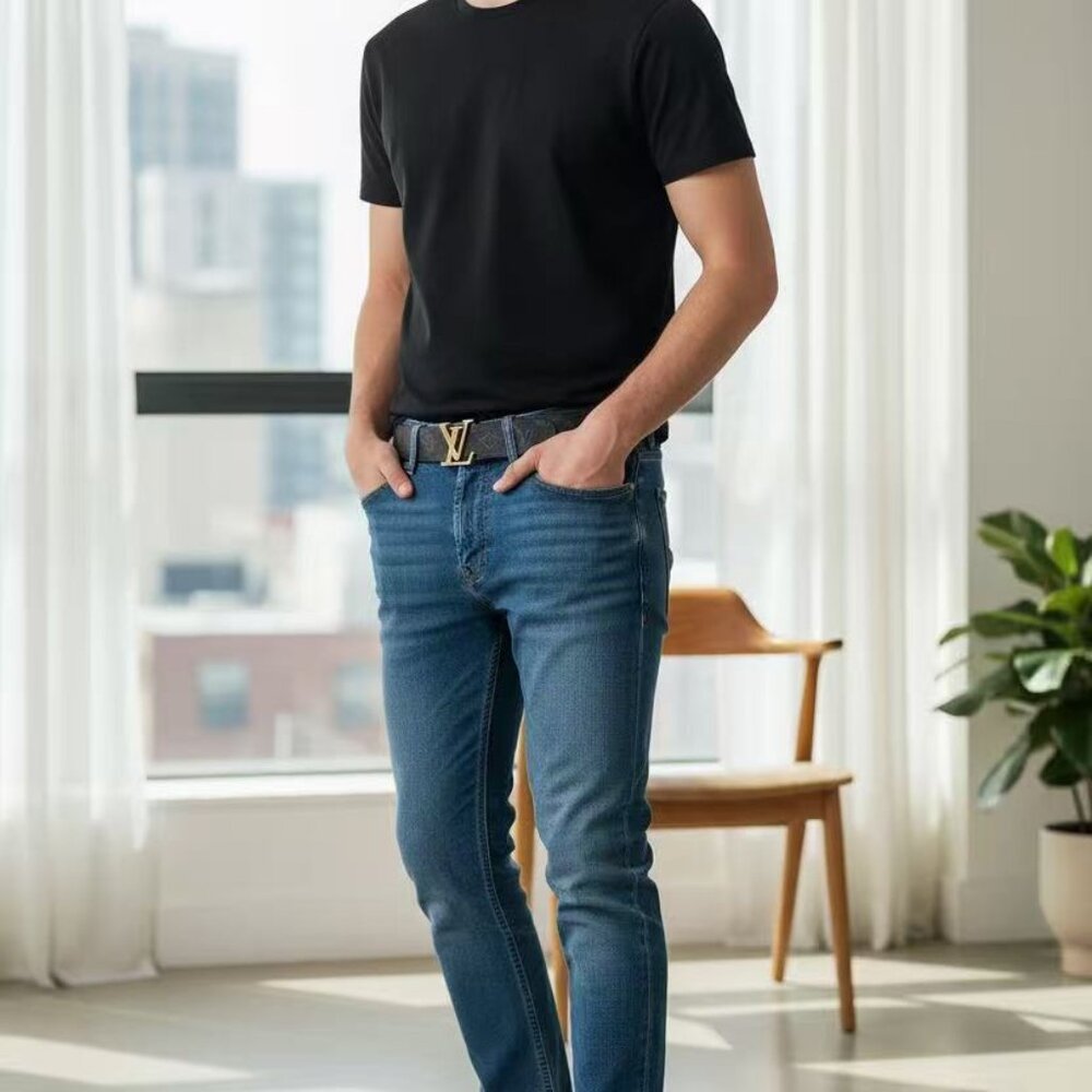 LV Belts 95cm fit for 30-34 Gold Logo - Picture 5 of 5